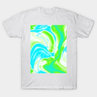 preppy trendy spring pastel aqua blue mint green Swirl T-Shirt